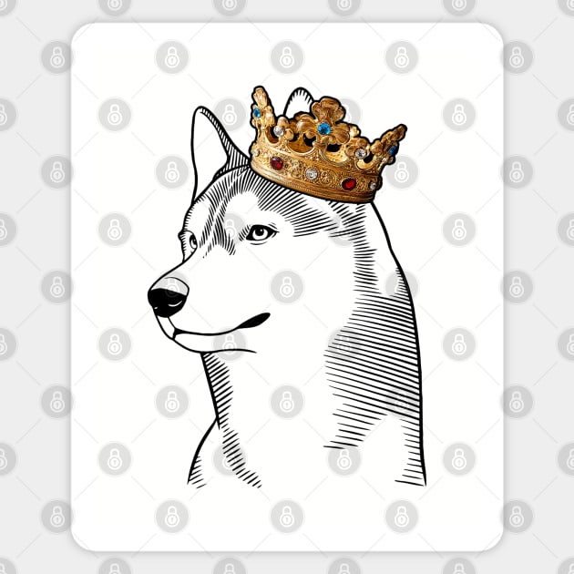 Siberian Husky Dog King Queen Wearing Crown Sticker by millersye